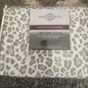King size soft cotton flannel sheet set. New never opened.